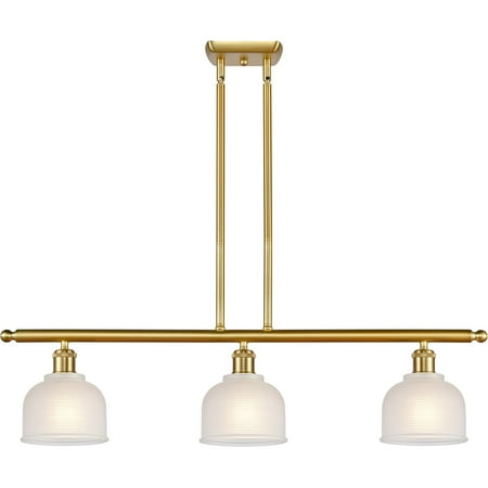 

Satin Gold Tone Island Lighting 36 Wide White Glass Steel/Cast Brass/Glass Medium Base LED 3 Light Fixture