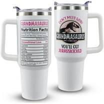 Grandma Gifts Grandma Cup Grandma Tumbler with Handle Gifts for Grandma, Christmas Gifts for Grandma Birthday Gifts Great Grandma Best Grandmother Ever Grandmasaurus Tumbler 40oz