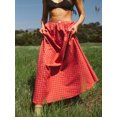 thumbnail image 5 of Aojekbee Women's Long Skirts Plaid Elastic Waist A-line Skirts Spring Summer Casual Skirts Streetwear, 5 of 10