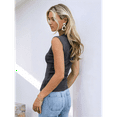 thumbnail image 5 of Women'S Summer Cap Sleeve Slim Fitted Knit Basic Casual Ribbed Tank Tops Dark Gray XL, 5 of 7