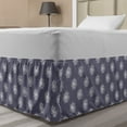 thumbnail image 1 of Floral Bed Skirt, Repetitive Simplistic Rustic Sunflower Exotic Petals Illustration, Elastic Bedskirt Dust Ruffle Wrap Around for Bedding Decor, 4 Sizes, Purpleblue and Off White, by Ambesonne, 1 of 2