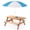 Wooden Picnic Table+5, variant on Gray Solid Wood Folding Adirondack Chair Set of 2 Outdoor Lounge Patio Chair for Garden Lawn Backyard