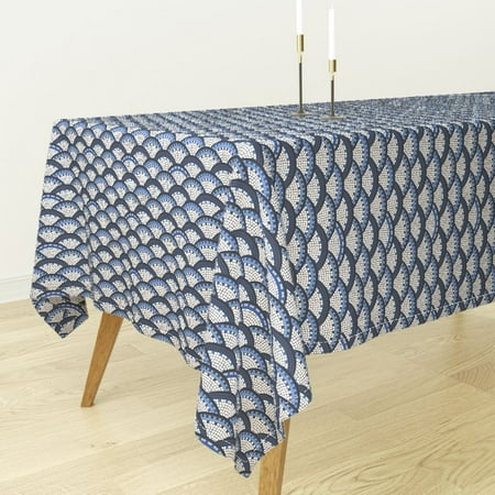 Blue Tile Design - Tablecloth Mosaic Swimming Tile Blue Mosaic Design Challenge B472 Cotton Sateen
