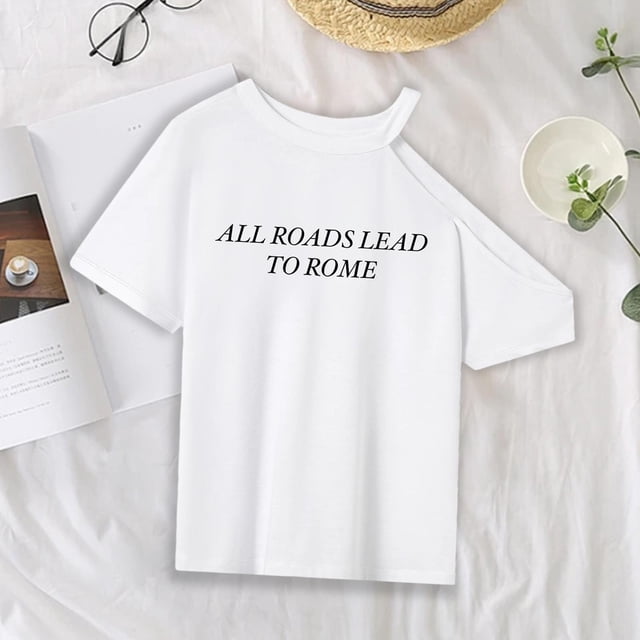 Camiseta básica de mujer Yinane suave casual cuello redondo L