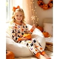 thumbnail image 4 of Aideaone Kids Halloween Pajamas Set Long Sleeve Sleepwear for Boys and Girls Ages 2 8 Years Spooky Printed Top and Pants, 4 of 8