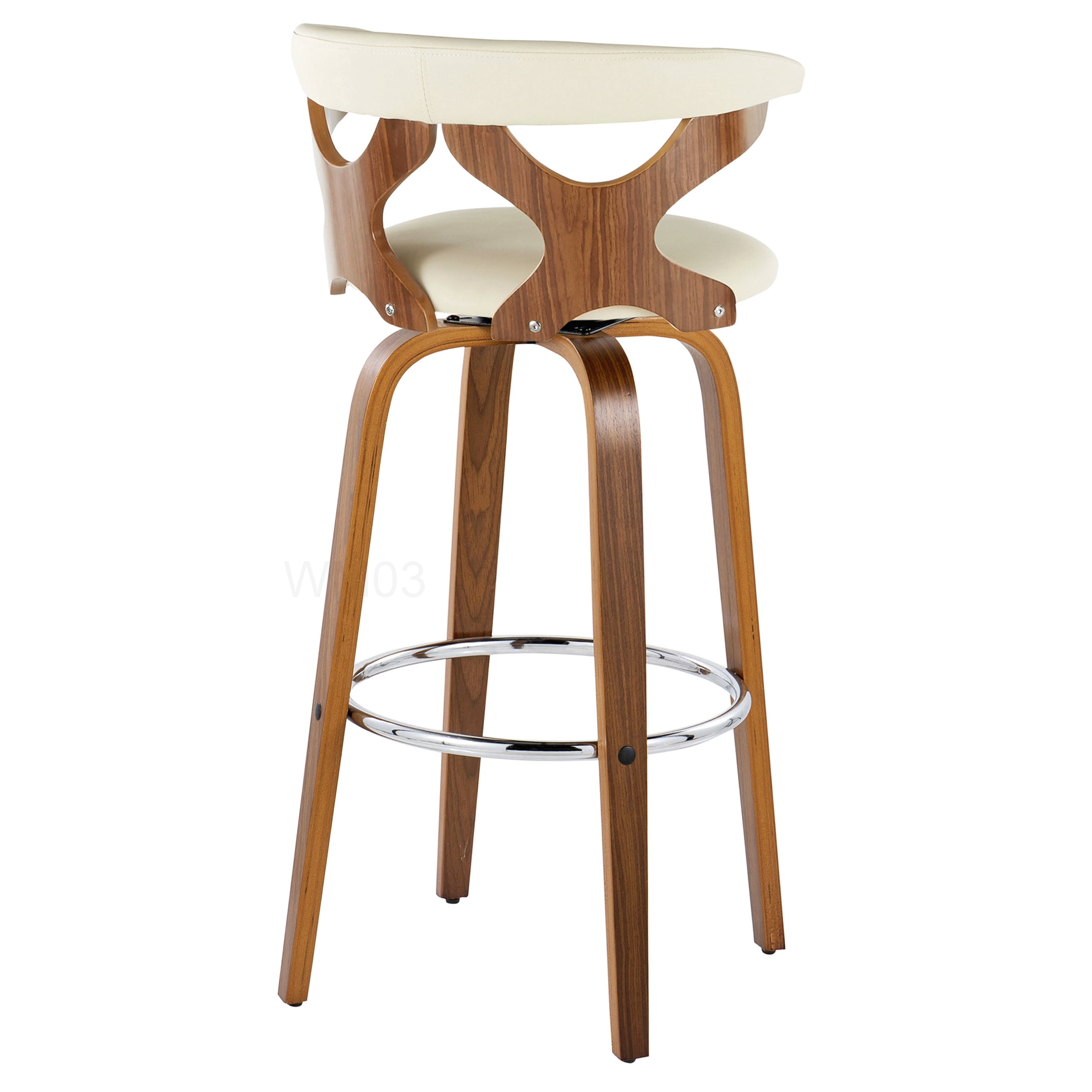 Modern Swivel Bar Stools Set of 2 with Faux Leather Seat, 30 Inch Counter Height Stools