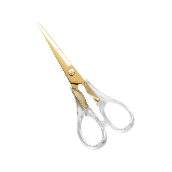 FACEGA Scissors for Office,Scissors Beginners Gold Acrylic Scissors,Comfortable Grip Safety Scissors,Skill-Building Tool Craft Scissors,