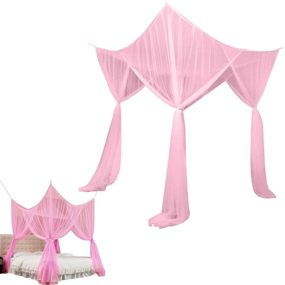 YOUMAI 4 Openings Bed Canopy Net Twin Bed Canopy Bed Curtains For Girls Children Rooms Home Decor