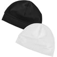 thumbnail image 2 of 2Pcs/4Pcs Cotton Skull Caps for Men Women, Lightweight Beanie Sleep Hats Breathable Helmet Liner, 2 of 7