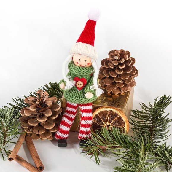 HAMPPLIES 20Ud Navideños Pequeños Tejidos A Mano Color Para Adornos Festivos Decorativos