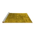 thumbnail image 2 of Ahgly Company Machine Washable Indoor Round Oriental Yellow Industrial Area Rugs, 6' Round, 2 of 4