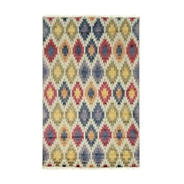 EORC Multi Hand Knotted WOOL/B.SILK Geometric Modern Sik Knotted Rug, 6' x 9'