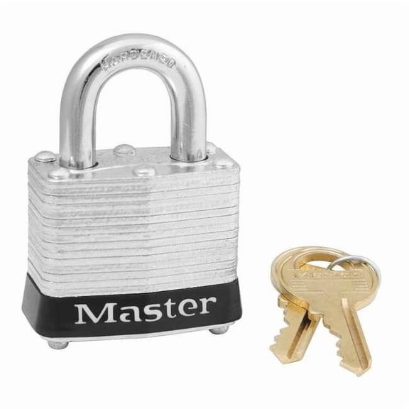 Lockout Padlock, Keyed Alike, Steel, Black, 9/16 in Shackle Height, 1 9/16 in Body Width, 6 PK