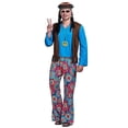 thumbnail image 3 of SAILING Disfraz de hippie de los años 60, disfraz maravilloso de los años 70, traje de discoteca hippie azul retro para adultos, hombres y mujeres, 3 of 5
