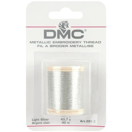 DMC 283Z Metallic Embroidery Thread, 43.7-Yard, Light Silver Multi-Colored