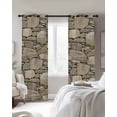 thumbnail image 3 of Retro Brick Stone Blackout Curtains 84 Inch Length Gray Vintage Rock Wall Rustic Thermal Insulated Window Curtain Window Drapes 2 Panels for Bedroom Living Room 42"Wx84"L, 3 of 9