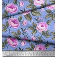 thumbnail image 2 of Soimoi Viscose Chiffon Fabric Leaves & Camellias Floral Decor Fabric Printed Yard 42 Inch Wide, 2 of 3