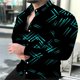 thumbnail image 1 of Camisa de hombre con solapa de color en bloques de color, informal, de calle, con botones, de manga larga, informal, a la moda, transpirable, cómoda, 2024, 1 of 6