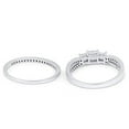 thumbnail image 4 of Two Piece Princess Cut CZ Wedding Bridal Set Ring 925 Sterling Silver Size 4, 4 of 6