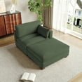 thumbnail image 6 of UIXE Oversized Corduroy Chaise Lounge w/Pillows Indoor Recliner Lounge Chair with Ottoman, Left Arm Chaise Upholstered Single Lounge Sofa, Green, 6 of 8