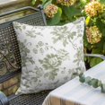 thumbnail image 3 of Throw Pillow Covers, Rustic Flowers 16x16 Pillow Covers for Couch/Sofa/Bed, Sage Green Pastoral Botanical Floral Leaves Decorative Square Linen Cushion Pillowcase for Home Decor, 3 of 9