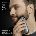 thumbnail image 3 of Open Box Braun All-in-One Series 5 Trimmer Kit, Ultra Sharp Blade, Up to 120 min, 40 Lengths, PrecisionWheel & Lock, Waterproof, AIO 5510, Moonstone Grey, 3 of 11