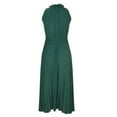 thumbnail image 5 of Birdeem Robes Amincissantes Sans Manches à Col Rond Froncé pour Femmes avec Ceinture, 5 of 5