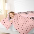 thumbnail image 5 of Castle Fairy Retro Lace Trim Stripe Full Size Bedding Sets 7 Pieces,Minimalism Heart Grid Full Size Bed in a Bag,Pink Black,Reversible, 5 of 7