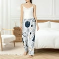 thumbnail image 5 of Uemuo Cartoon Planets Pattern Women's Wide Leg Palazzo Lounge Pants with Pockets Light Weight Loose Comfy Casual Pajama Pants-XX-Large, 5 of 9