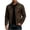 Brown, variant on Mens Faux Leather Vintage Jackets Full Zip Stand Collar Relaxed Fit Stylish Coat Motorcycle Casual Everyday Streetwear Bomber Tops