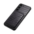 thumbnail image 5 of Allytech Slim Case Compatible with Samsung Galaxy S23 FE, Crocodile Print PU Leather Magnetic Hidden Card Holder Kickstand Shockproof Full Body Protective Wallet Case for Women Men, Black, 5 of 7