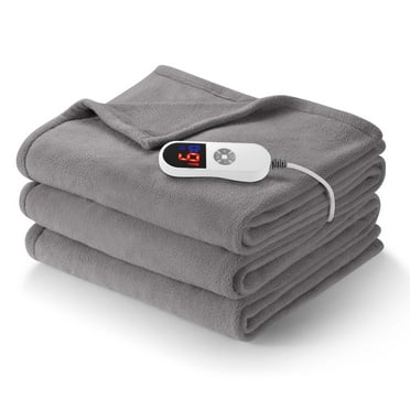 MaxKare Electric Heated Blanket Full Size 72'' x 84'' with 6 Heating Levels 10H Timers, ETL certification Machine Washable- Gray