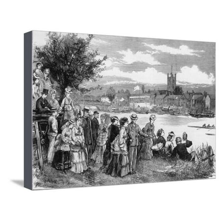 - The Regatta Watched from the Banks of the Thames with the Town of Henley in the Distance Stretched Canvas Print Wall Art By H. Wood