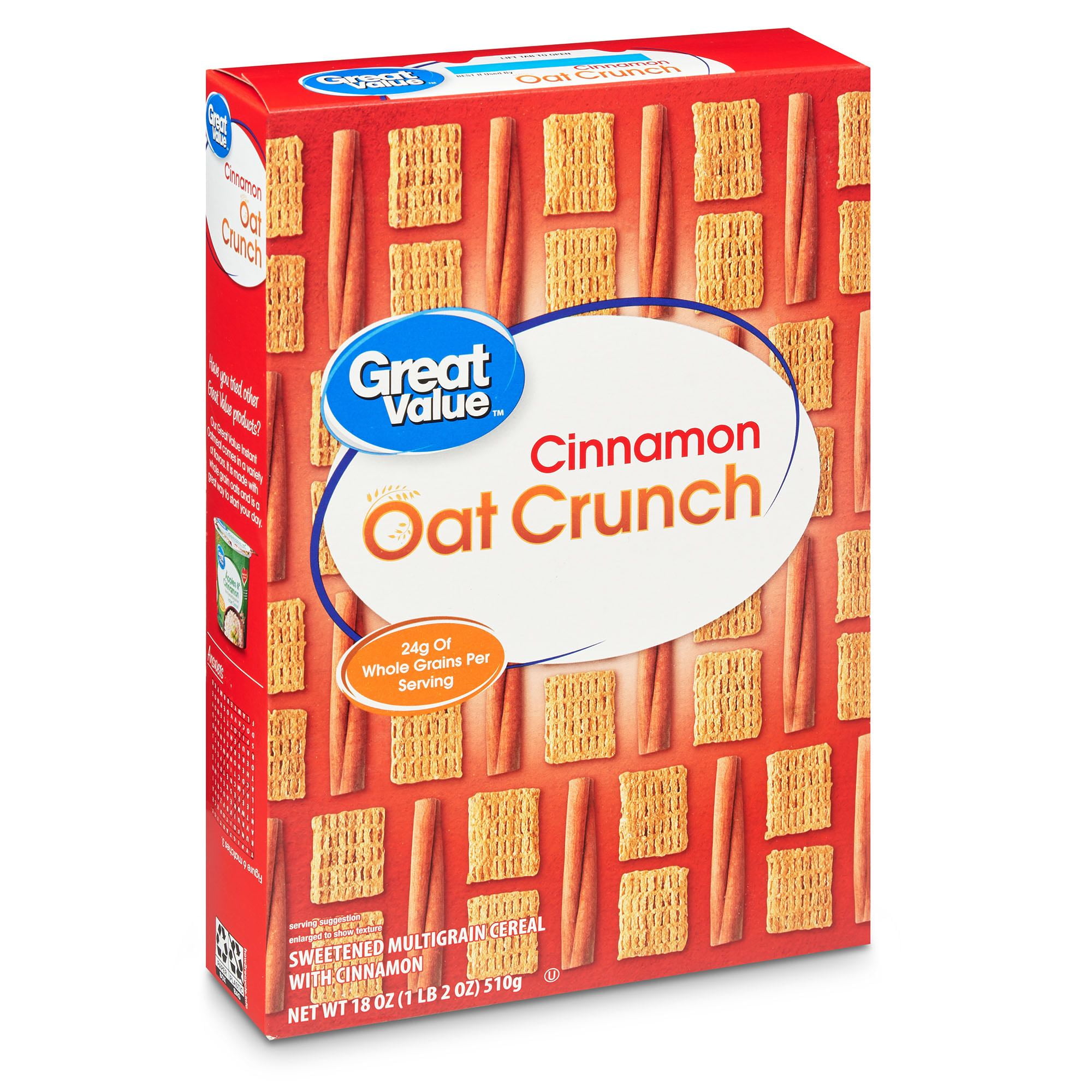 Great Value, Cinnamon Oat Crunch Breakfast Cereal, 18 oz