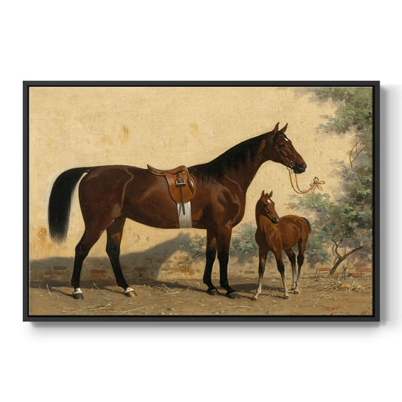 Vintage Animal Print-XLV By Wexford Home Framed in Black Wood Gallery Wrapped Canvas 17 in. x 25 in.