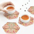 thumbnail image 7 of Fuzoiu Indian Paisley 1 Print Leather Coasters Set,Drink Coasters Set of 6,for Tabletop Protection, Durable PVC Coasters,Home Décor and Housewarming Gift,Hexagon, 7 of 7