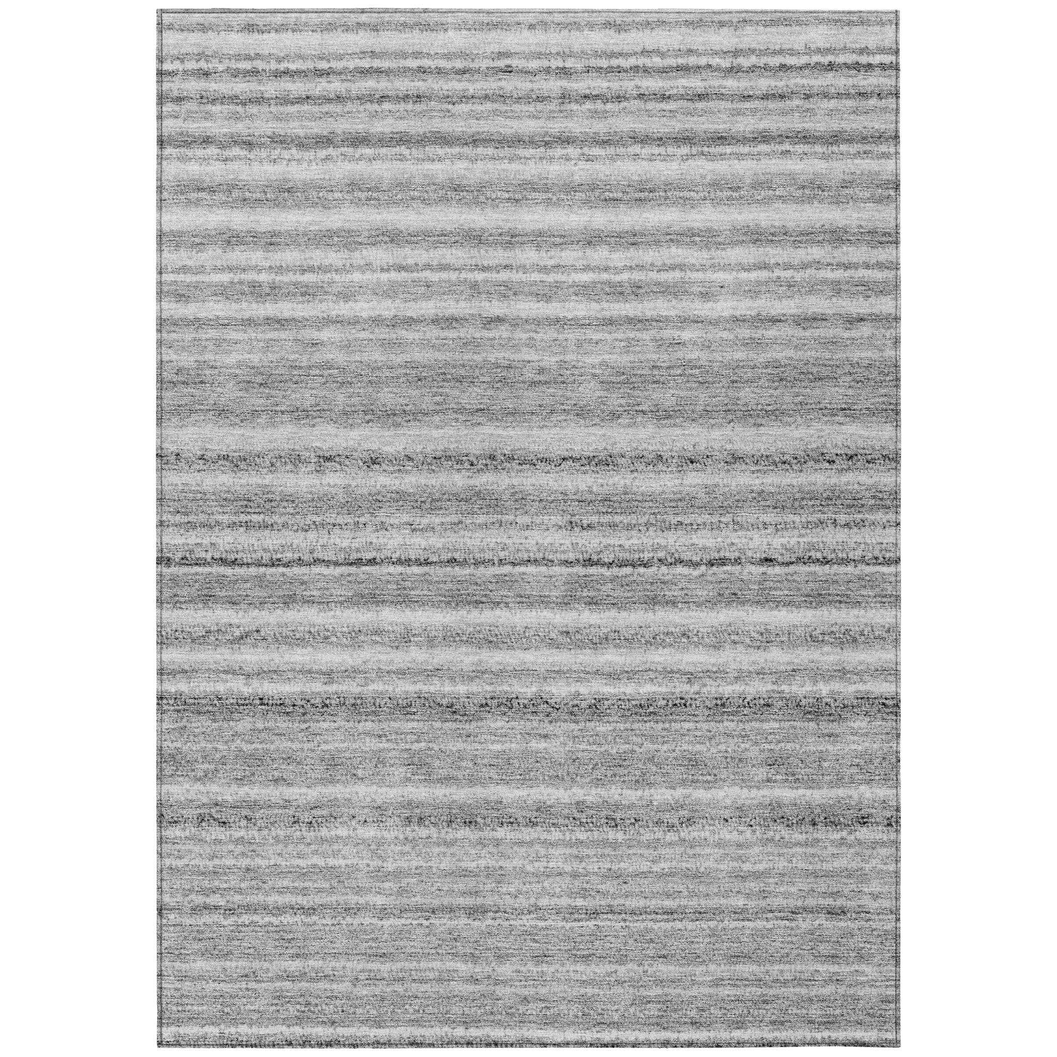 Addison Rugs Chantille Indoor/Outdoor Transitional Stripes Gray Washable Rectangle Rug, 3' x 5'