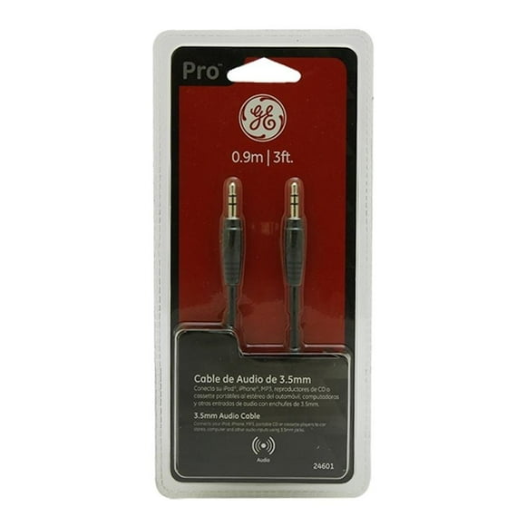 Cable de Audio General Electric Pro Negro de 3.5mm