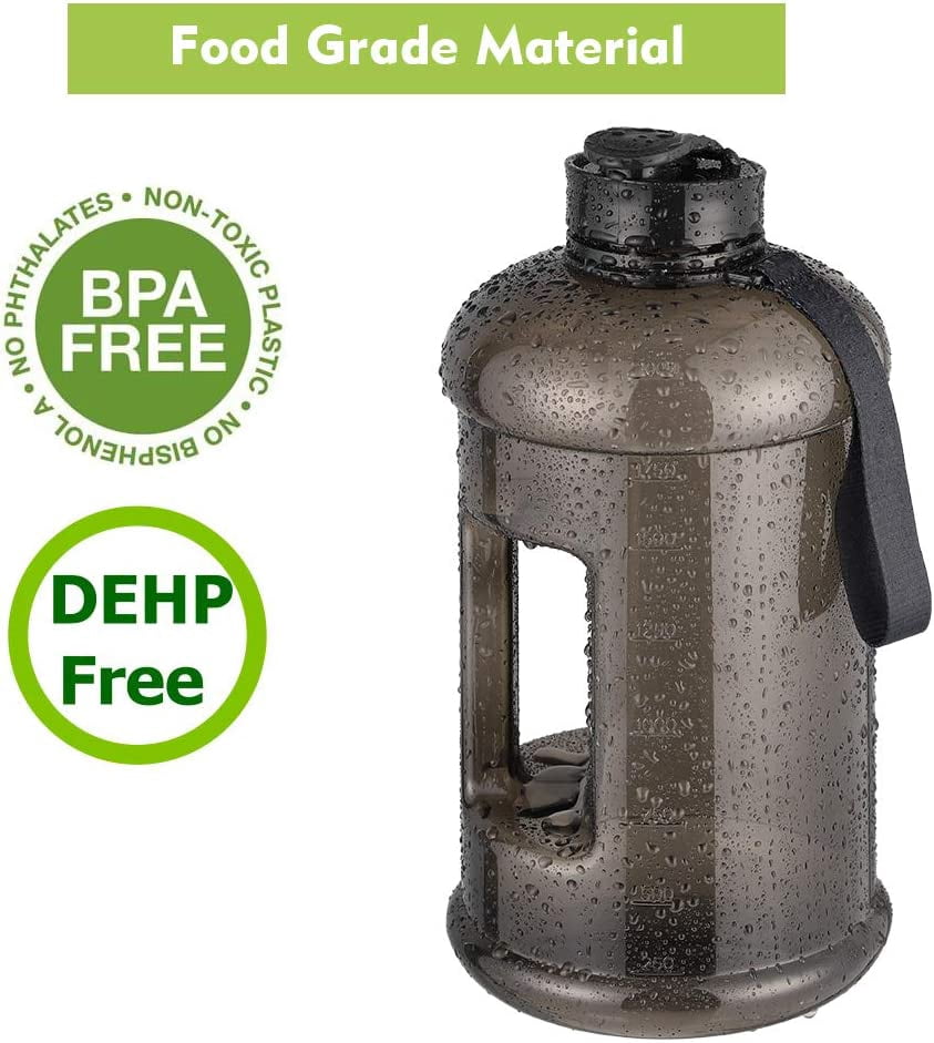 2.2 ltr Transparent Black Plastic Water Bottle