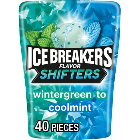 Ice Breakers Flavor Shifters Wintergreen to Coolmint Flavored Sugar Free Chewing Gum, Bottle 3.24 oz, 40 Pieces