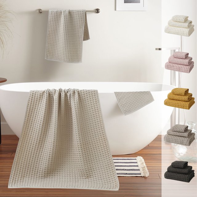 Xihbxyly Juego de Toallas de Baño de Poliéster Suave, de Secado Rápido, con Cuadrados, Ideal para Spa, Multiusos, para Baño y Playa, 3 Piezas, 73 X 34 Cm, 35 X 35 Cm, 70 X 140 Cm