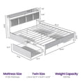thumbnail image 2 of Greenstell Full Size Bed Frame with Storage Headboard, LED Lights, Charging Station, 4 Drawers, Heavy-Duty Metal Platform Bed with USB & Type-C Ports,Dark Gray, 2 of 7