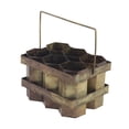 thumbnail image 3 of Decmode Rustic 7 X 11 Inch Brass Gold Six-Bottle Wine Holder, 3 of 5