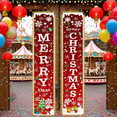 thumbnail image 6 of Christmas Decorations Merry Christmas Banner Decor Porch Sign, Christmas Porch Banner Happy New Year Plaid Signs for Home Front Door Fireplace or Holiday Party Decor for Country Wall Hanging Outside, 6 of 6