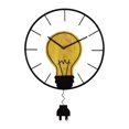 thumbnail image 3 of Reloj de pared con bombilla de imitación, reloj colgante, ligero, silencioso, adorno de acrílico, decoración de pared para dormitorio, aula, 3 of 9