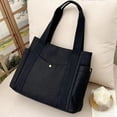 thumbnail image 4 of Canvas Women‘s Bag Large Capacity Multiple Outer Pocket Zipper Shoulder Bag Student Handbag Shopping, 4 of 5