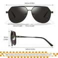 thumbnail image 5 of Cyxus Polarized Aviator Sunglasses for Men Classic Mirrored Lens UV Protection（Black Lens&Black Frame）, 5 of 9