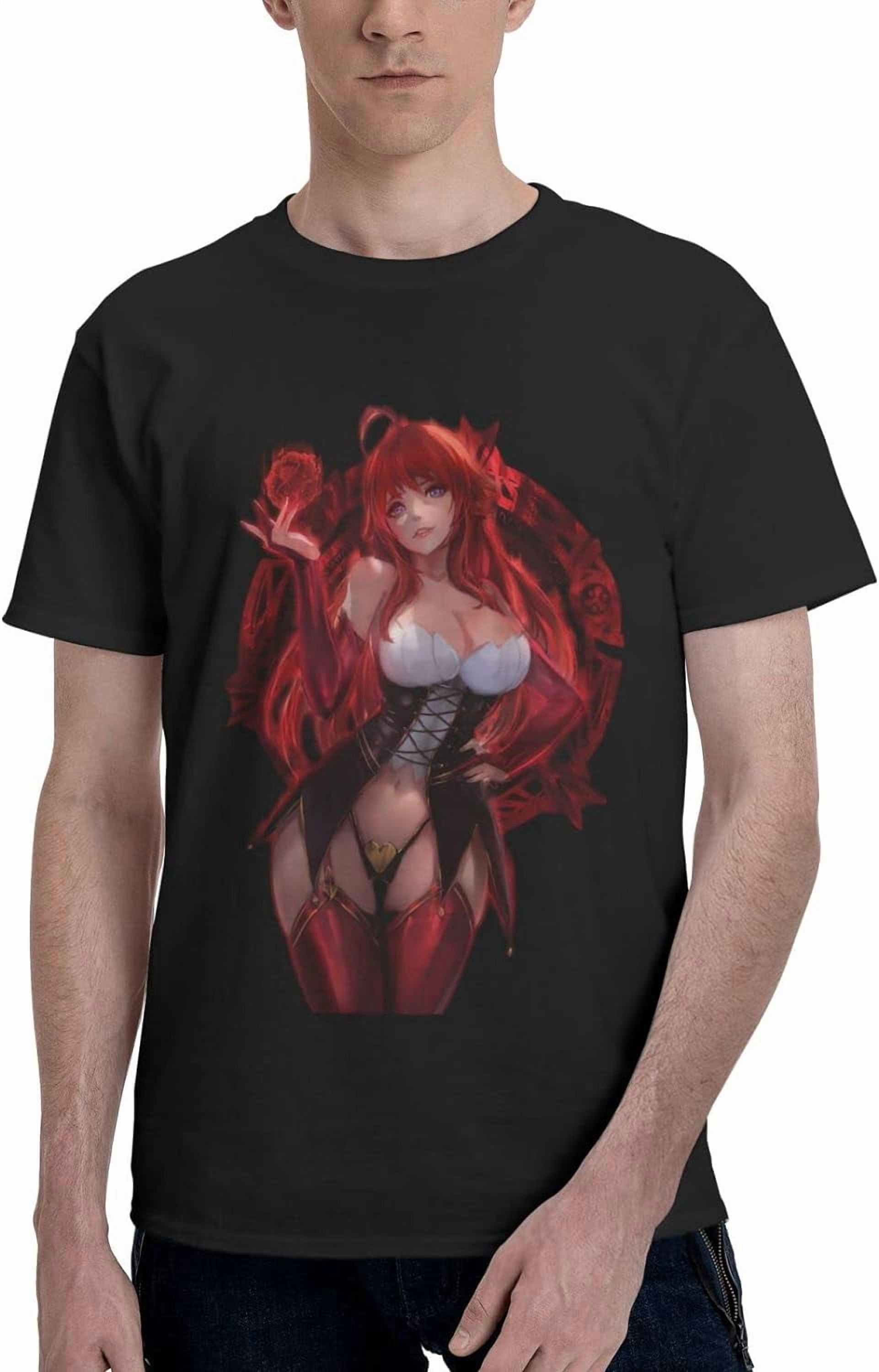 T-Shirt Anime High School DxD Rias Gremory pour Hommes et Femmes, Tee-Shirt en Coton d'Été, Col Rond, Manches Courtes