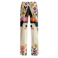 thumbnail image 4 of Pajama Pants Women Halloween Ghost Face Print Soft Stretch Drawstring Comfy, 4 of 5