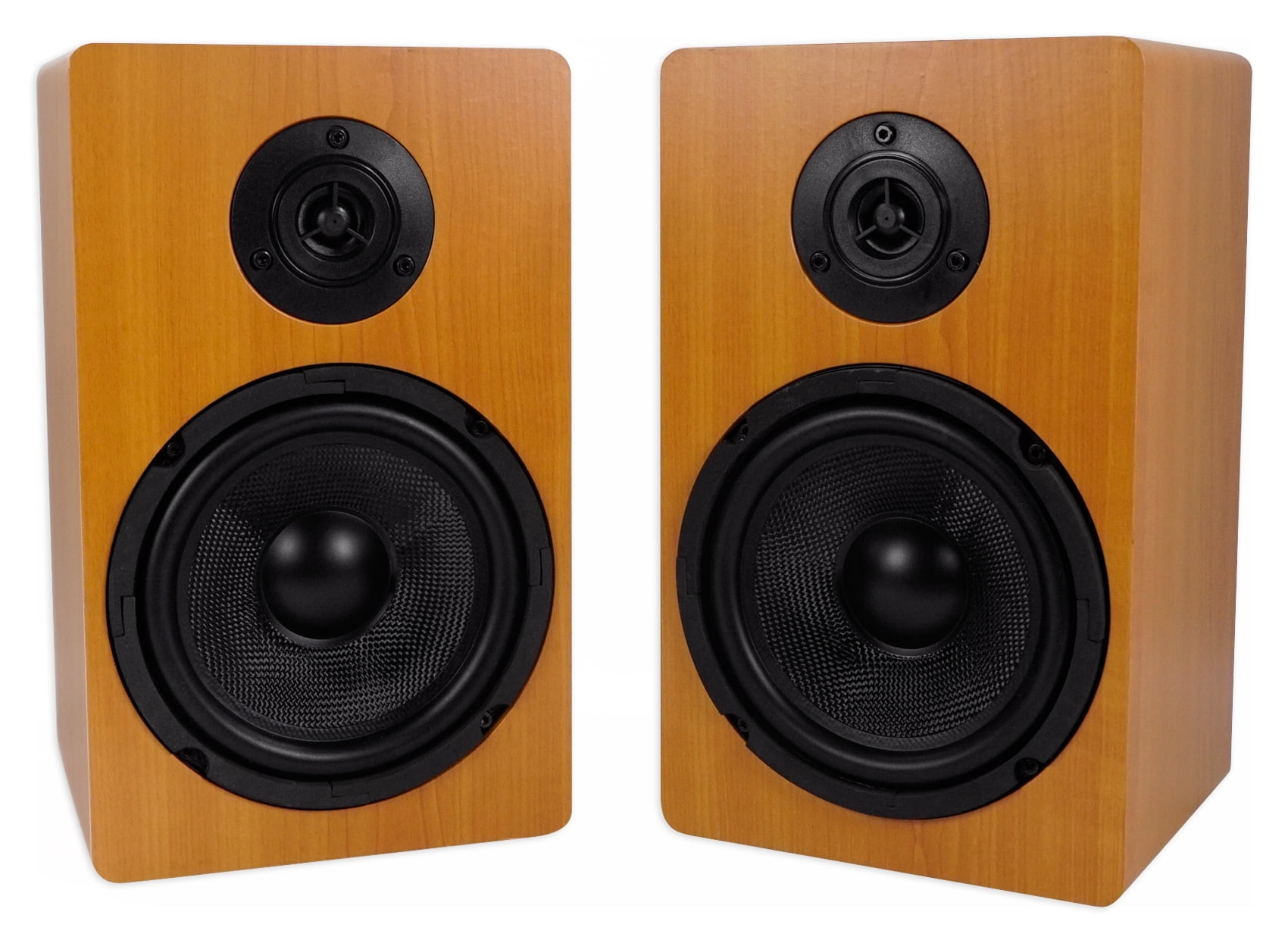 Pair Rockville RockShelf 64C Classic 6.5" Home Bookshelf Speakers w/29" Stands